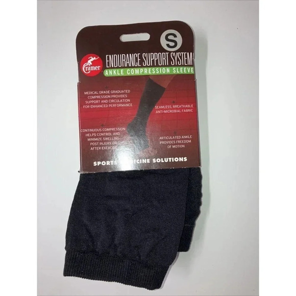 Cramer Endurance Support System Ankle Compression Sleeve, Small, Black New - Picture 1 of 2